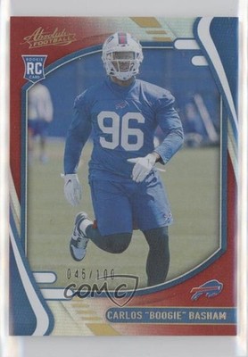 2021 Absolute Rookies Spectrum Red 45/100 Carlos Basham Jr Boogie Rookie RC 11cz