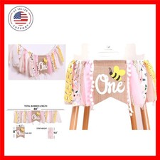 1st Happy Birthday Banner - Highchair Banner Tassels for Girl Boy Birthday Pa...
