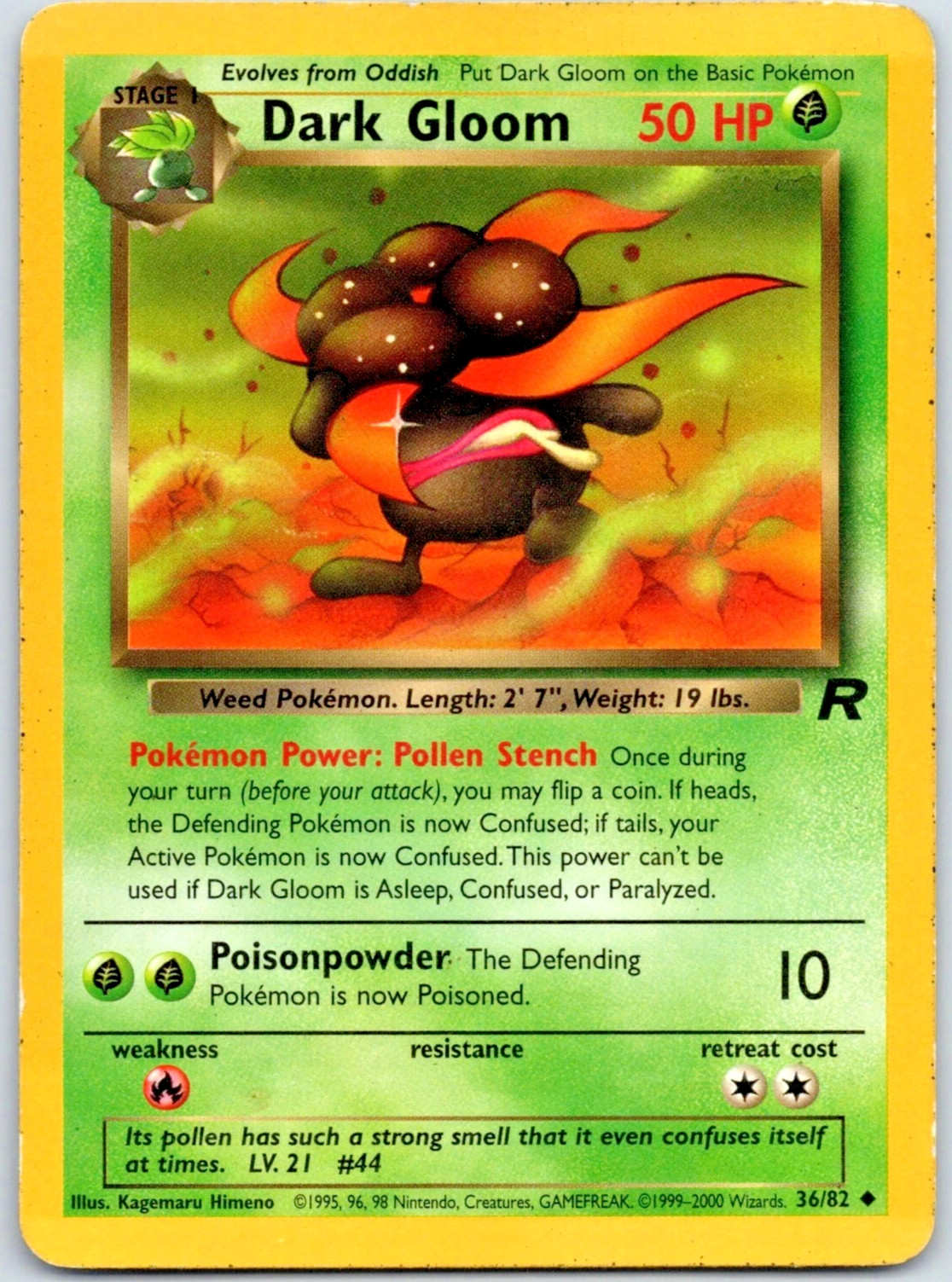 Pokemon Team Rocket Card 36/82 Dark Gloom