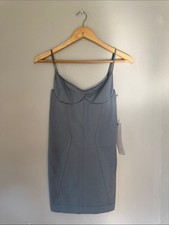 NWT Thatcher Slate Blue Slip Dress with Zigza...