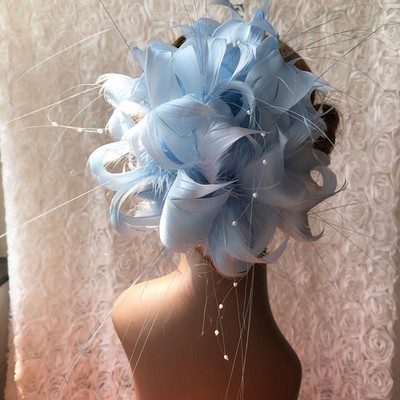 80 Farben Gans gedrehte Feder Halterung Blume Perlen Millinery Hut Fascinator