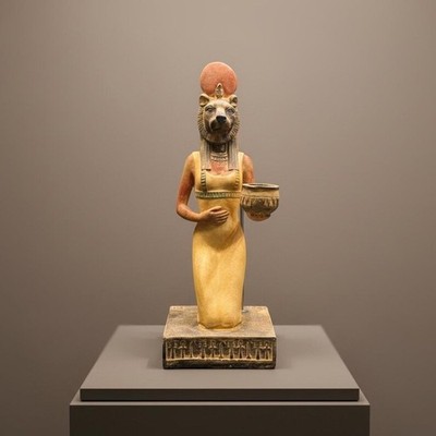 Ancient Egyptian Antiquities Sekhmet Candle Holder Goddess of Healing and Power