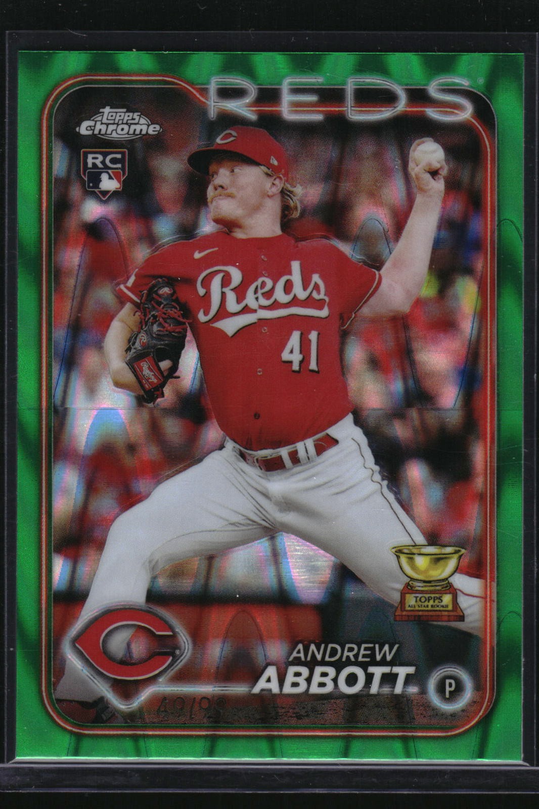 2024 Topps Chrome #154 Andrew Abbott Green Raywave Refractors #/99