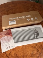 SGQQ Stone Faucet Mat Diatomaceous Earth Sink Splash Guard, Gray 17 x 5.3"