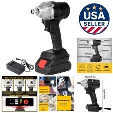 Durable 1/2 inch Cordless Impact Wrench - Powerful 21V Motor  Battery Charger
