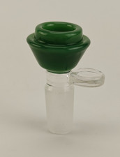 14mm male joint Glass slide bowl - Green w/grab tab - Hookah bong Piece 1pcs