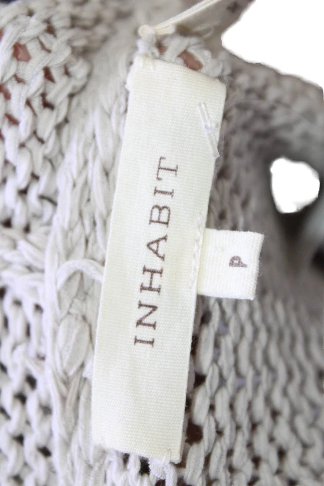 Cárdigan suéter Inhabit para mujer beige mezcla de algodón cordón talla S Foto 4 de 4