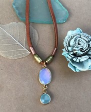  299 Sundance Charm Necklace leather suede cord handmade artisan jewelry