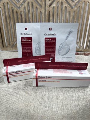 Centellian 24 Madeca Cream & Derma Mask Time Reverse 4 Pk Bundle Korean Skincare