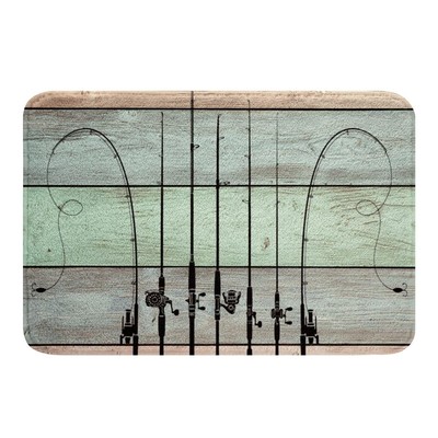 Fish Outdoor Rug Fishing Gifts for Men,Ice Fishing Gear Bath Mat Fishing Kitc...