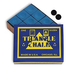 Triangle Billiard Pool Cue Chalk - 1 Dozen - Made in The USA + 2 pcs of Quali...