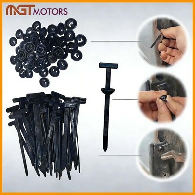100Pcs Universal Nylon Heavy Duty Push Mount Fir Tree Automotive Cable Tie Clips