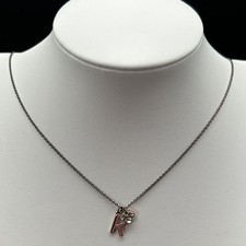 Disney Initial Necklace "K" Rose Gold Minnie Mouse Rhinestones Adjustable 16-18"