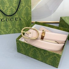 Gucci Pink Leather Belt 3.0 cm