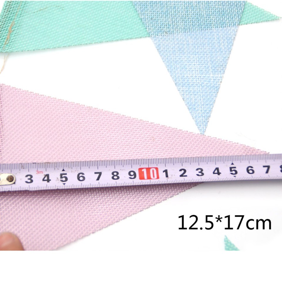 Multi Color 12Pcs Burlap Party Banner Triangle Pennant Garland Decor ...