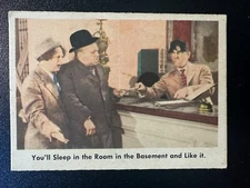 1959 Fleer THREE 3 STOOGES Color TV Card #4 "You'll sleep in the room in ..."
