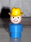 Vintage Fisher Price Little People Farmer Boy Cowboy Blue Yellow B57