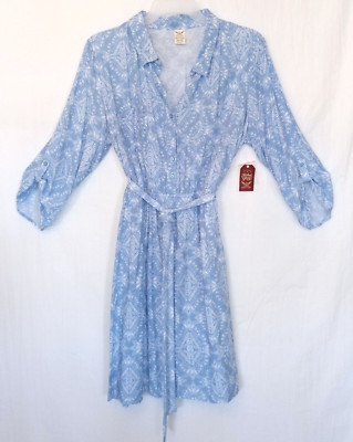 Faded Glory Womens Shirt Dress Size XXL Quarter Length Button Sleeve NOS