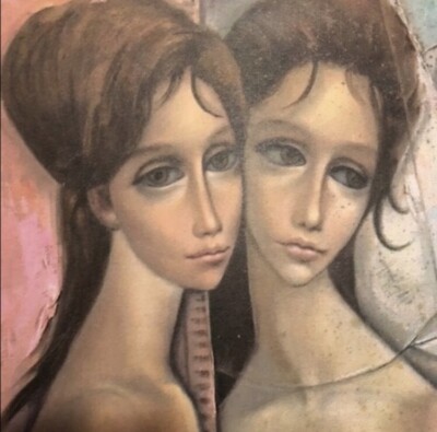 Big Eyes VTG Mod Margaret Keane  Reflection Lithograph Print SALE