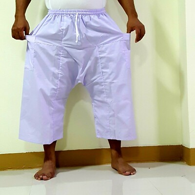 Thai fisherman pants wide leg Toray fabric cotton fabric waist with drawstring.