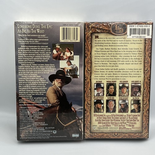 Lonesome Dove and Return to Lonesome Dove Unopened VHS tapes 9 1/2 hours - Picture 3 of 3
