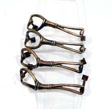 Lotto 4 manigliette maniglie maniglia deco' ottone anni '30 vintage antica a376