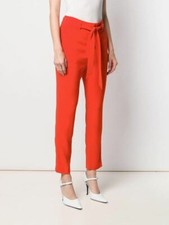 Veronica Beard Pants Faxon High Waisted Crop Trouser Red Poppy 10 450 NWT