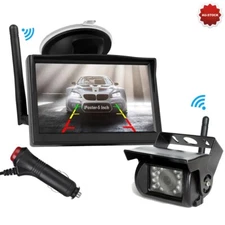 Wireless Backup Rear View Camera System 5" Monitor Night Vision For Car Truck RV