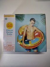 Sun Squad Citrus Swim Tube Built In Pillow Float 38inches Diameter.