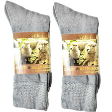 6 PAIRS Grey WOOL BLEND Loose Top Socks Medical Diabetic Dress Work Comfort