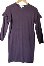 Philosophy Women's Size Small Long Sleeve Sweater Dress Ruffle Sleeve Purple S