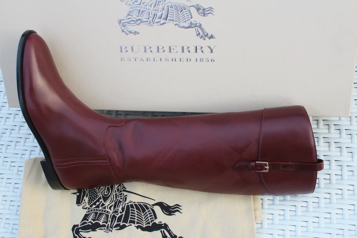 Bordeaux Beauty: Burberry Copse Knee High Boots 8US