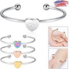 Openable Pet Cremation Bracelet for Ashes Paw Print Urn Bracelet Ash Urn Bangle