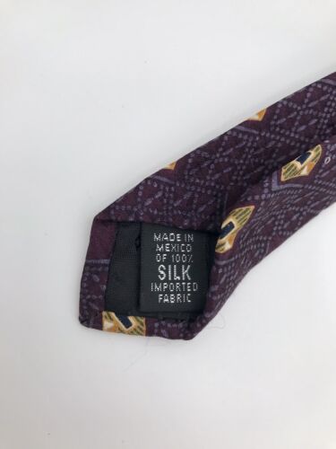 SILK TIE BILL BLASS Mens Tie Necktie Made In Italy. Maroon, Gold. - Picture 2 of 3