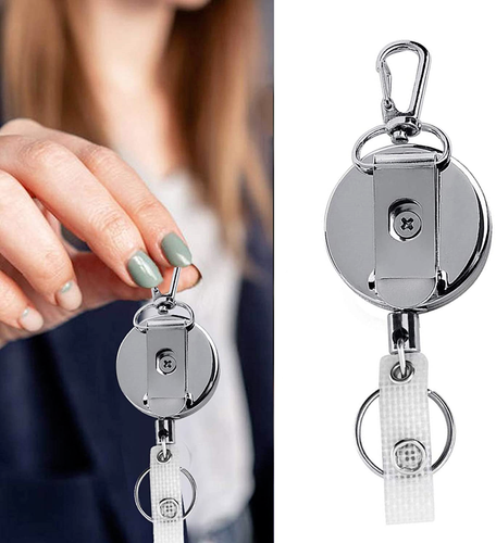 Heavy Duty Retractable Reel Badge Key Chain Belt Clip ID Card Holder Keychain UK - Picture 6 of 14