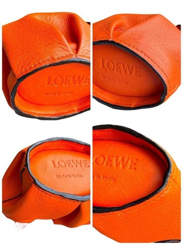 LOEWE Elephant Coin Purse Orange Leather Made in Spain With Box #706EK73 - Picture 11 of 11