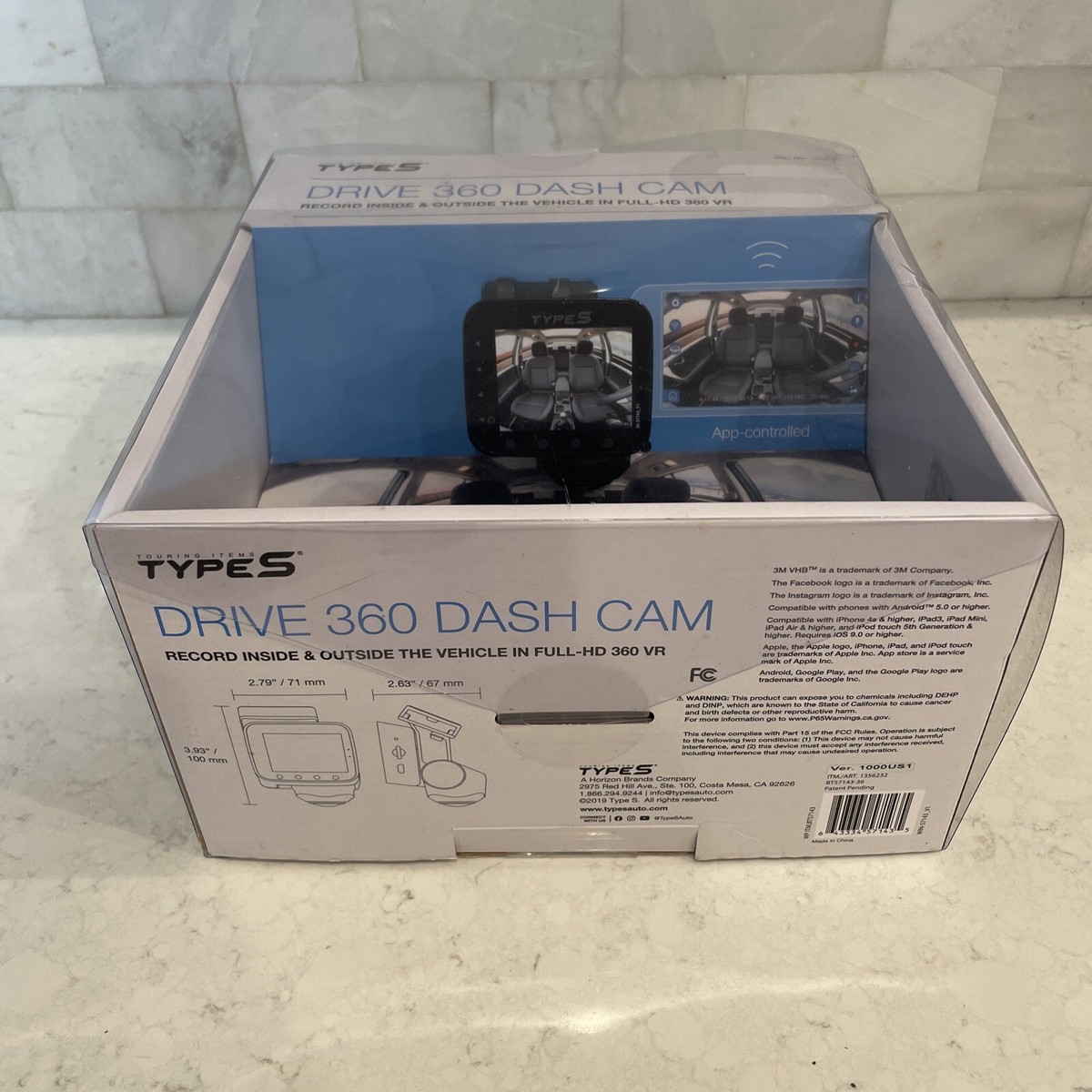 New Sealed Touring Items Type S Drive 360 Dash Cam Camera / Item