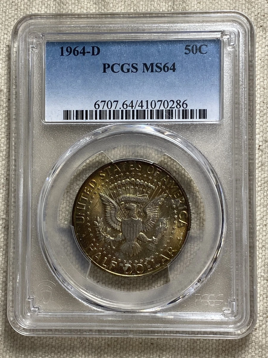 PCGS Certified MS 64 Graded 1964 Kennedy US Half Dollars (1964-Now