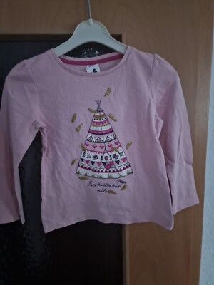 Mädchen Pullover, Motiv: Tipi ''Enjoy the little things in life'', rosa, Gr. 104