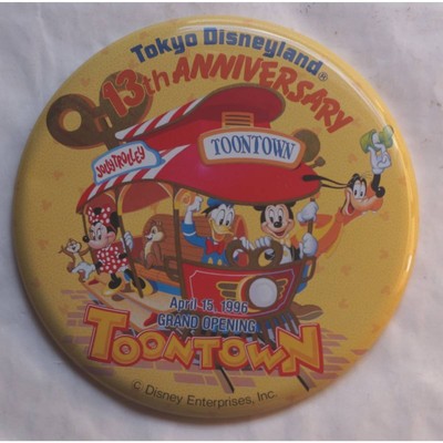Disneyland 13Th Anniversary Large Pin Badge Stand Tokyo Disney  