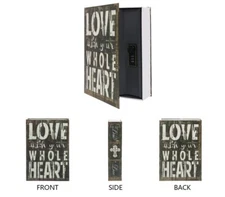 itek LOVE Secret Storage Book Tin Security Combination Lock Diversion Safe Box
