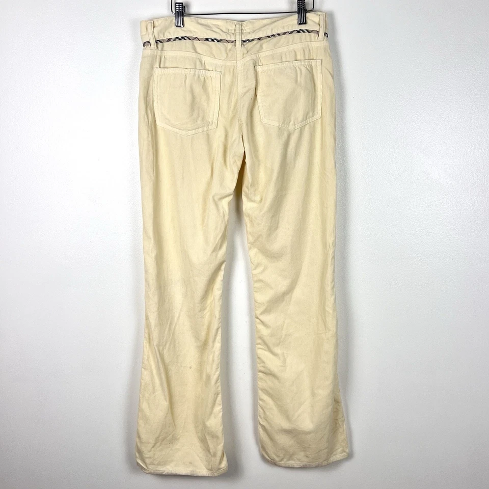 Burberry Low Rise Bootcut Corduroy Pants Sz 6 /8 Nova Check Plaid Y2K Preppy - Image 4 of 4