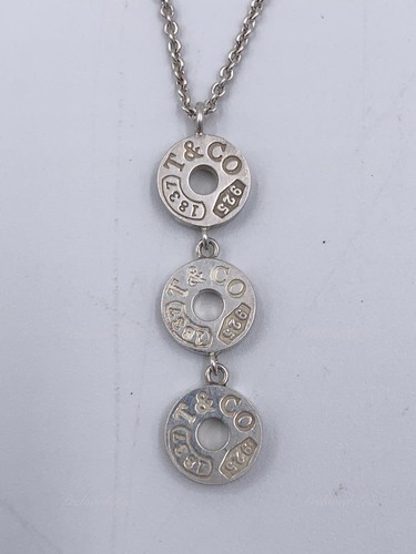 Authentic Tiffany & Co 925 1837 Triple Circle Pendant Necklace - Picture 4 of 9