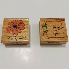 Studio G Kolette Hall Wood Rubber Stamp 2 You're On My Mind, Thoughts of You