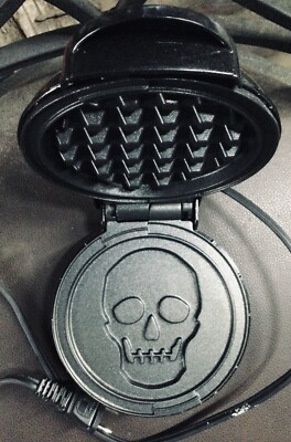 NEW Dash Skull Mini Waffle Maker 4'' Pancake Goth Gothcore Whimsygoth Kitchen NIB