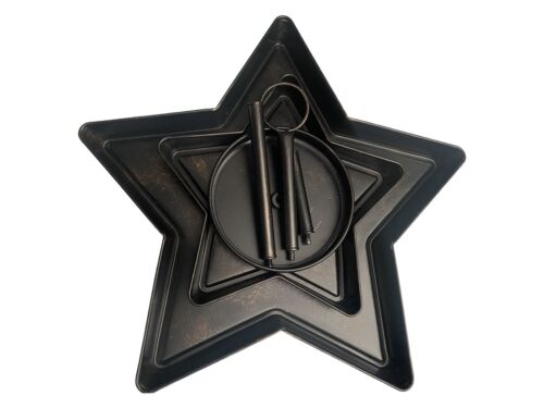 Hallmark 2 Tier Metal Star Shaped Serving Tiered Tray Bronze/Black Finish - Picture 2 of 5