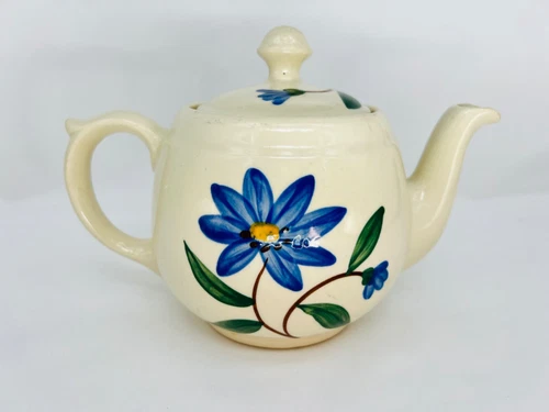Vintage Shawnee Pottery Blue Daisy Teapot