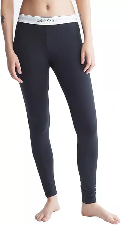 Calvin Klein Women s Logo Modern Black Cotton Legging Medium eBay