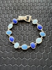 Sea Glass Bracelet with Light and Dark Blue S...