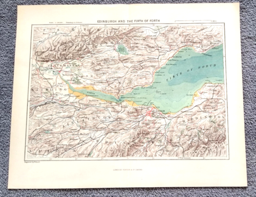 Map Edinburgh and The Firth of Forth Virtue & Co 1885 - Picture 1 of 1